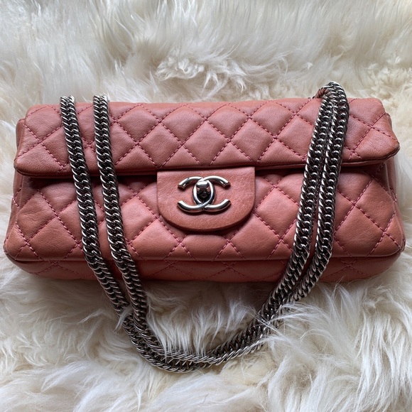 Authentic CHANEL CC Flap Bag - Dark Pink (Salmon Pink) SHW - Picture 14 of 15